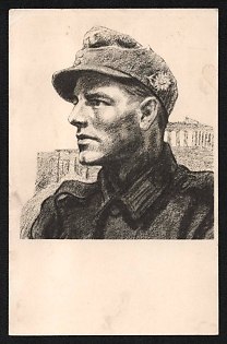 1942 'German Soldier' Military Army Nazi Propaganda Postcard