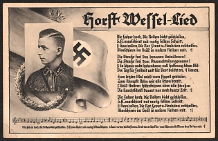 1933-1945 'Horst Wessel-Lied' Military Army Nazi Propaganda Postcard