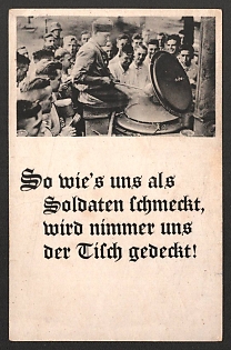 1933-1945 'The Way We as Soldiers Like it, We'll Never Be Served Our Dinner the Way We Like it!' Military Army Nazi Propaganda Postcard