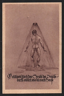 1933-1945 'Cleansed by the Showerhead – You Can Finally Go Home' Military Army Caricature Nazi Propaganda Postcard
