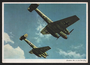 1933-1945 'Destroyer Me 110 in a Dive' Air Force Luftwaffe Nazi Propaganda Postcard
