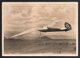 1938 'The German Glider, a Minimoa 'Chemnitz III' With a Late Model' Air Force Luftwaffe Nazi Propaganda Postcard