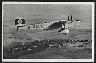 1937 'Our Luftwaffe, a Twin-Engine Multi-Seater Combat Aircraft' Air Force Luftwaffe Nazi Propaganda Postcard