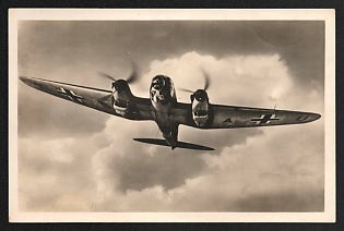 1943 'Our Luftwaffe, a Heinkel He 111 Attack Aircraft' Air Force Luftwaffe Nazi Propaganda Postcard