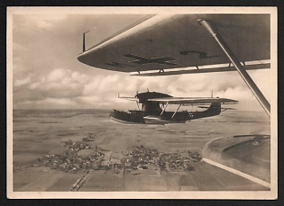 1933-1945 'Our Wehrmacht, a Long-Range Reconnaissance Aircraft En Route to Enemy Territory' Air Force Luftwaffe Nazi Propaganda Postcard