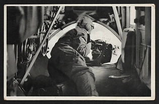 1940 'Our Luftwaffe, in the Rear Gunner's Position of a Fighter Aircraft' Air Force Luftwaffe Nazi Propaganda Postcard