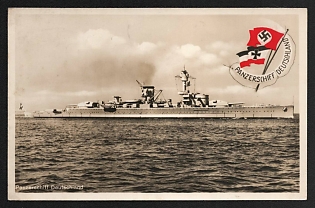 1933-1945 'German Warship' Navy Ships Deutsche Marine Nazi Propaganda Postcard