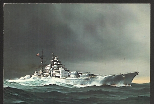 1941 'Bismarck, Battleship of the German Kriegsmarine' Navy Ships Deutsche Marine Nazi Propaganda Postcard