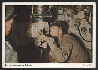 1933-1945 'The Commander at the Periscope' Navy Ships Deutsche Marine Nazi Propaganda Postcard