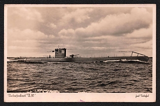 1941 'Submarine 'U 30'' Navy Ships Deutsche Marine Nazi Propaganda Postcard