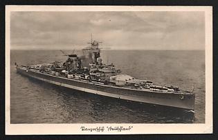 1934 'Battleship 'Deutschland'' Navy Ships Deutsche Marine Nazi Propaganda Postcard