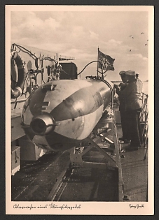 1933-1945 'Preparing a Practice Torpedo' Navy Ships Deutsche Marine Nazi Propaganda Postcard