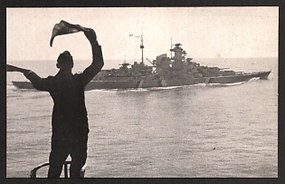 1933-1945 'German Warship' Navy Ships Deutsche Marine Nazi Propaganda Postcard