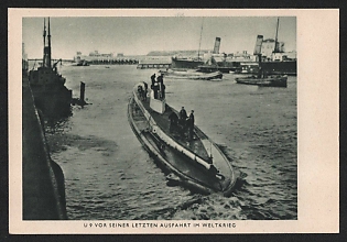1933-1945 'U-9 before its Last Cruise in World War II' Navy Ships Deutsche Marine Nazi Propaganda Postcard