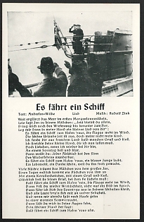 1933-1945 'A Ship Sails' Navy Ships Deutsche Marine Nazi Propaganda Postcard