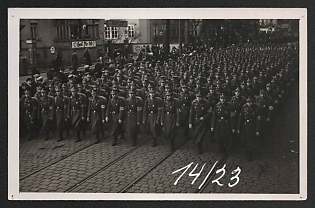 1933-1945 'March of the German Military' Army Infantry Nazi Propaganda Postcard
