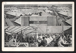 1938 'Greetings from Nuremberg, City of the Nazi Party Rallies' Army Infantry Nazi Propaganda Postcard