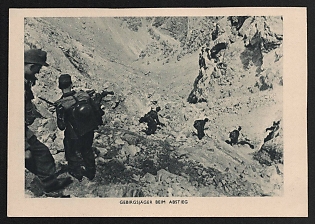 1933-1945 'Mountain Infantry Descending' Army Infantry Nazi Propaganda Postcard