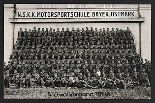 1940 'N.S.K.K. Bayer Motorsport School' Nazi Propaganda Postcard