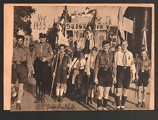 1933 'South Carinthia-Tyrol Hitler Youth Group in the Sestzug' Nazi Propaganda Postcard