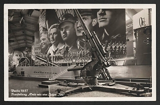 1937 'Berlin 1937 Exhibition 'Give Me Four Years'' Nazi Propaganda Postcard