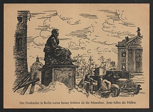 1933-1945 'The Monuments in Berlin were Better Protected than the People. Now the Covers are Coming Off' Nazi Propaganda Postcard
