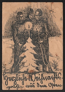 1941 'Merry Christmas Greetings from the Obersalzberg' Fieldpost Nazi Propaganda Postcard