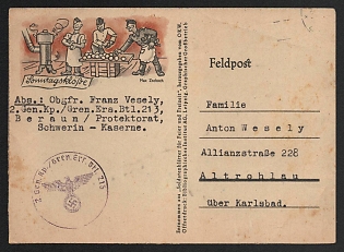 1933-1945 'Sunday Dumplings' Fieldpost Nazi Propaganda Postcard