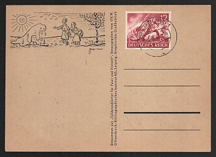 1943 'German Military' Fieldpost Nazi Propaganda Postcard