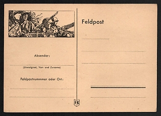 1933-1945 'German Military' Fieldpost Nazi Propaganda Postcard