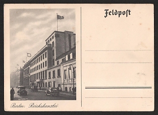 1933-1945 'Berlin Reich Chancellery' Fieldpost Nazi Propaganda Postcard