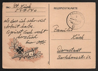 1943 'Military Postcard' Fieldpost Nazi Propaganda Postcard