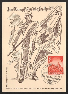1941 'In the Fight for Freedom!' Nazi Propaganda Postcard
