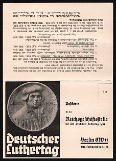 1933-1945 'German Luther Day' Nazi Propaganda Postcard