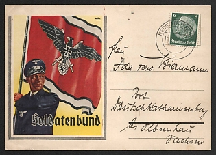 1938 'Soldiers' Association' Nazi Propaganda Postcard