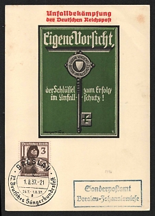 1937 'Accident Control of the German Reich Police' Nazi Propaganda Postcard
