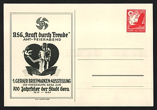 1937 'Usg, 'Strength through Joy' Office Celebration' Nazi Propaganda Postcard