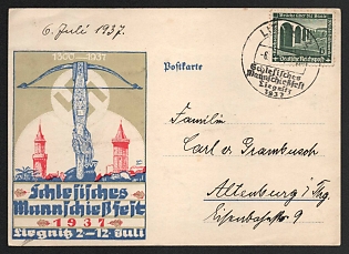 1937 'Schletich Maneuvering Competition 1937, July 2-12' Nazi Propaganda Postcard