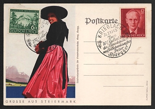 1943 'Greetings from Styria' Nazi Propaganda Postcard
