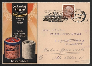 1934 'Beiersdorf Pavements are Reliable and Durable Even in Summer' Nazi Propaganda Postcard