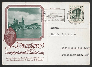 1939 'Dresden German Solonial Exhibition' Nazi Propaganda Postcard