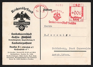 1938 'Keichsnahrfand State Miners' Association of Saxony' Nazi Propaganda Postcard