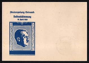 1938 'Cancellation of the Ostmark Referendum on April 10, 1938' Nazi Propaganda Postcard