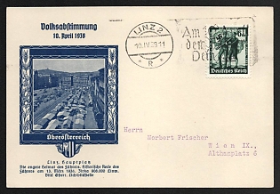 1938 'Referendum on April 10, 1938' Nazi Propaganda Postcard