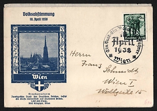 1938 'Referendum on April 10, 1938' Nazi Propaganda Postcard