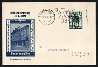 1938 'Referendum on April 10, 1938' Nazi Propaganda Postcard
