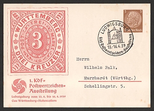 1939 'Kof Stamp Exhibition' Nazi Propaganda Postcard