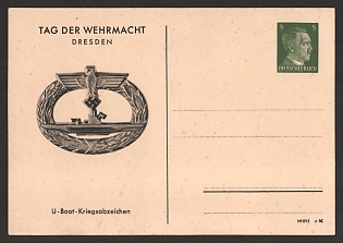 1933-1945 'Wehrmacht Day Dresden. U-boat War Badge' Nazi Propaganda Postcard