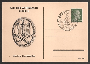 1942 'Wehrmacht Day Dresden. Infantry Assault Badge' Nazi Propaganda Postcard