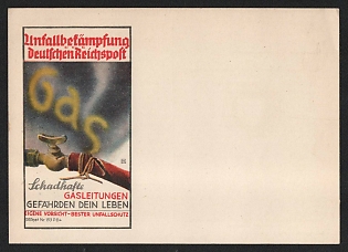 1933-1945 'Accident Control of the German Reichspost' Nazi Propaganda Postcard